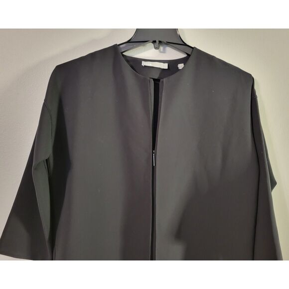 Vince Women Seamed Front-Zip Black Cocoon Crepe Tapered Shift Dress Size S - Picture 5 of 7